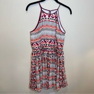 Parker Kerri Combo Dress NWT Ikat Patterned Aztec Sleeveless Summer Midi Medium